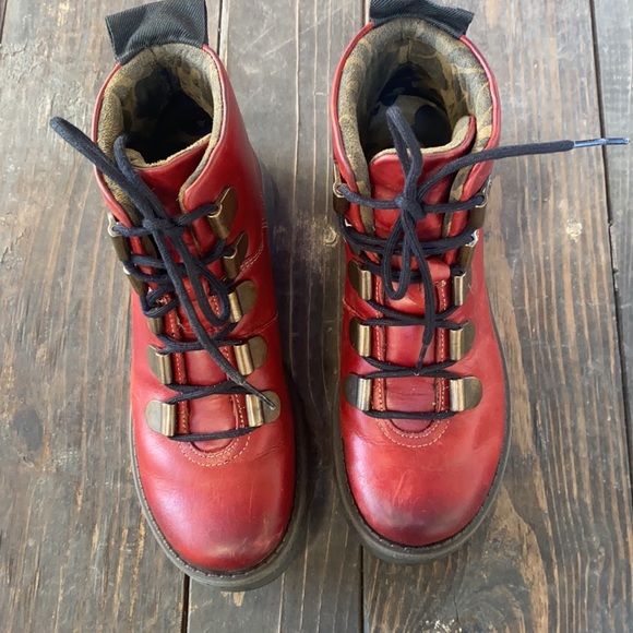 Fly London Roji Leather Lace Up Ankle Boots, Red - Picture 3 of 16